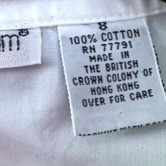 Vintage Tartan Plaid Red Green Preppy Covered Buttons White Cotton Blouse Tunic - Picture 5 of 6